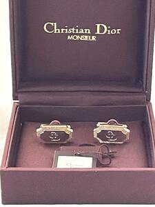 rrkk2591 美品 箱入り タグ付きChristian Dior カフス クリスチャンディオール カフスボタン 紳士 アクセサリー 