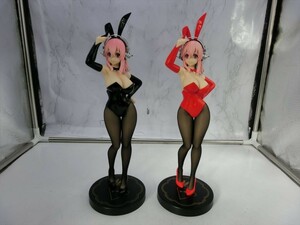 T【3と-09】【60サイズ】▲すーぱーそに子 フィギュア バニーガール ブラック・レッドver. 2種セット/フリュー