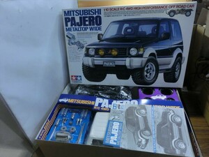 T【ス4-65】【140サイズ】未組立/タミヤ 1/10 電動RC 4WDオフロードカー 三菱パジェロ メタルトップワイド/※外箱傷み有