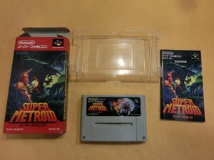 T【シ4-11】【60サイズ】▲SFC SUPER METROID スーパーメトロイド/スーパーファミコン ゲームソフト/※外箱傷み有