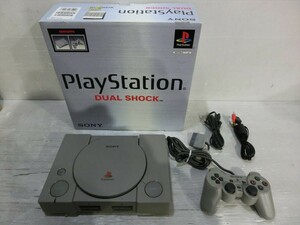 T【K3-07】【80サイズ】▲PS1 プレイステーション1 SCPH-7000 本体セット/ゲーム機/通電可/ジャンク扱い/※傷・汚れ・外箱傷み有