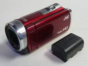 JVCケンウッド ビデオカメラ Everio GZ-HM33 レッド バッテリー付き