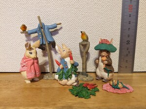  Peter Rabbit figure collection all 3 kind poly- Stone & PVC made / 2003 year Bandai BANDAI PETER RABBIT