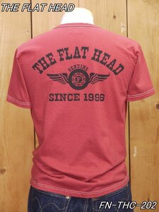 新品 フラットヘッド FH FLYING WHEEL 丸胴半袖 Tシャツ 44 ライトレッド FN-THC-202 theflathead