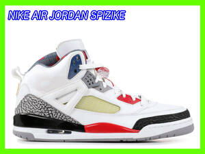 ナイキ NIKE AIR JORDAN SPIZIKE エアジョーダン スパイズイック WHITE/FIRE RED-BLACK ハイカット スニーカー シューズ 27cm 箱 シール①