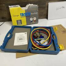 TASCO タスコ ゲージマニホールド CFC HCFC ゲージ式 エアコン 設備 工具 ケース付き中古品_画像1