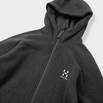 なめらかでふっくらフリース！【 ホグロフス (S) 】フード フリースジャケット ブラック ミッドレイヤー HAGLOFS SWOOK Q HOOD_画像4