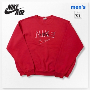 スウォッシュ刺繍モノ！【 NIKE (XL) 】ナイキ エアー スウェット トレーナー 赤