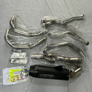 ★【アウトレット処分】 新品 ARROW アロー フルエキゾースト ステンレス マフラー ニクロダーク KAWASAKI Z900RS 18- (A60202-9)