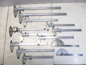 格安出品!! ノギス プロトラクター イロイロ13本1山 (MITUTOYO,KANON) 300/200/150mm 測定工具 ゲージ Caliper ダイヤル式ノギス X