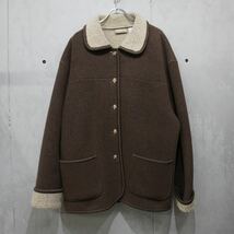 【1000円スタート!!】90s 破格 LIZ Claiborne ムートン風 フリースジャケット L 美品 アウター ウィンターセール オールド カバーオール_画像1