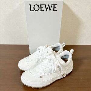 【美品】LOEWE ロエベ デコンストラクテッド デニム スニーカー size 40 ホワイト 白 メンズ