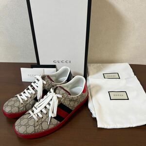 【美品】GUCCI グッチ GGスプリーム シェリーライン スニーカー size 7 1/2 メンズ 購入レシート付き