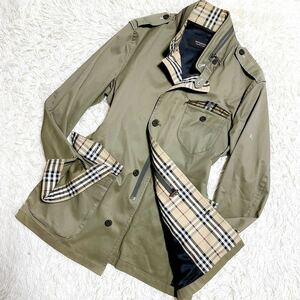 ★極美品★Lサイズ★ バーバリーブラックレーベル ミリタリージャケット ブルゾン コート カーキ BURBERRY F5