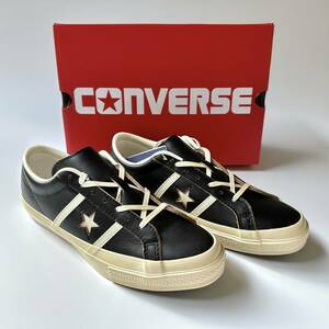 CONVERSE STAR&BARS US LEATHER BLACK U.S. ORIGINATOR 茶芯 ビンテージ US9.5 28cm スター&バーズ 1SD589 レザー ブラック 黒 スニーカー