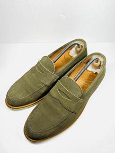 [ превосходный товар ]SCOTCH GRAIN Scotch серый n замша монета Loafer 25.0cmEEE бизнес обувь оливковый 