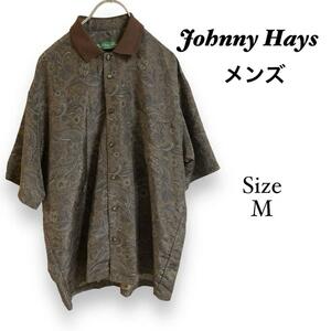 G1185 johnny hays【M】メンズ　ボーリングシャツ　ボヘミアン柄