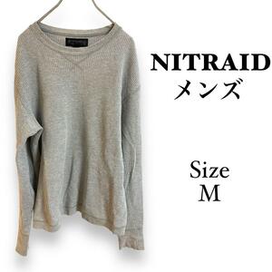 G1188 NITRAID 【M】メンズ　ニット　セーター　Uネック　グレー