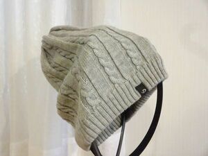 「 男女兼用 」 灰色帽子　灰色帽子　編み込みニット帽　サイズ５７cm〜５９cm　キャップ　帽子　スタイルハット