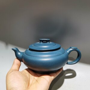 ◆古寳堂◆近現代 紫砂壺 上新橋壺 王石耕 蘭砂 茶具 茶道品 極細工 古置物 古擺件 中国古美術 時代物 古董品