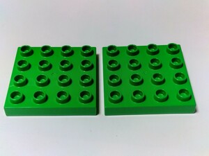 レゴデュプロ 4×4ポッチ 2ケセット 薄緑　ベースプレート パーツ