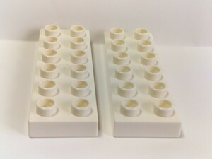 レゴデュプロ 薄型 2×6ポッチ ホワイト　白　2個セット 基本ブロック パーツ 