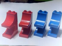 レゴデュプロ 2×3×2　カーブブロック 8個セット　赤、青　各4個　パーツ 特殊ブロック _画像1