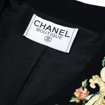 良品 ◆超レア◆ 1989-1990 Vintage CHANEL シャネル スパンコール ビーズ 刺繍 装飾 ジャケット ブレザー ブラック 正規品_画像10