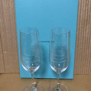 ティファニー キャデラック カデンツ シャンパングラス ペア ワイングラス ブルーボックス TIFFANY グラスの画像5
