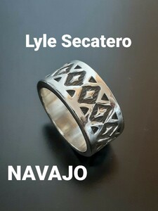 程度良好　Lyle Secatero ライルセカテロ スタンプワーク リング 約13.5号 NAVAJO ナバホ インディアンジュエリー Wylie Secatero の兄