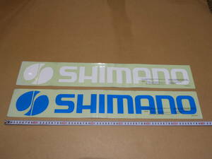 自転車パーツ ＳＨＩＭＡＮＯ シマノ ウインドータイプ大型ステッカー　白＆青　2枚組