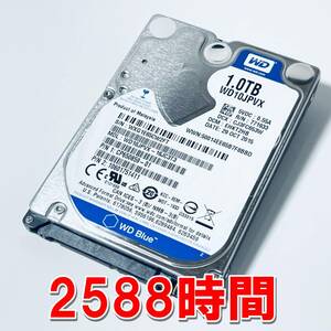 【HDD 1TB】WD Blue 2.5インチ 9.5ｍｍ ハードディスク 使用時間2588時間　[W2FT1000HD092]