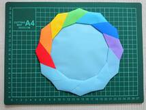 折り紙 『 リース 虹 レインボー 5個 』⑤ リース素材 壁面飾り 壁飾り ハンドメイド_画像2