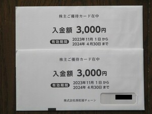 ★送料無料★西松屋チェーン★株主優待券 6,000円分★2024.4.30