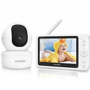 CHWARES ベビーモニター 見守りカメラ ワイヤレス モニター付き屋内カメラ 設定不要 5.5インチスクリーン 1080P