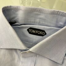 長袖シャツ TOM FORD トムフォード シャツ ワイドカラー ブルー 水色 コットン100% イタリア製 メンズ サイズ39_画像2