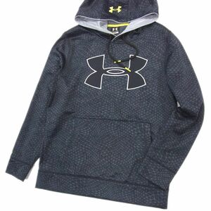 美品●UNDERARMOUR アンダーアーマー パーカー フーディー プルオーバー フリースジャージ BIGロゴ ゴルフ メンズ Sサイズ 1円スタート