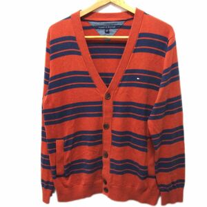 美品 定価1万5000円●TOMMY HILFIGER トミーヒルフィガー カーディガン ニットジャケット メンズ Lサイズ 大きめ 春物 1円スタート