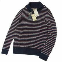 新品 定価15,400円◇TOMMY HILFIGER ショールカラー ニットセーター トミーヒルフィガー 編み込み模様 メンズ 1円スタート_画像1