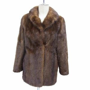 ◇MINK FUR 高級毛皮 ミンクコート ブラウン リアルファー レディース 1円スタート