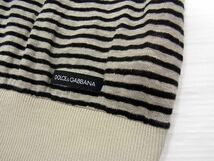 ◇DOLCE&GABBANA 前Ｖ リネン(麻)100％ 長袖 カットソー ボーダー柄 春物 ドルチェ＆ガッバーナ メンズ イタリア製 1円スタート_画像6