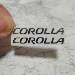 COROLLA 大 メッキ調ステッカー 2P■トヨタ カローラクロス フィールダー ツーリング スポーツ ハイブリッド GR レビン アクシオ