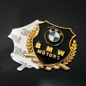 BMW メタルエンブレム １P【ゴールド】MSport MPerformance MPower E46 E60 E90 F10 F20 F30 x1x2x3x4x5x6x7x8