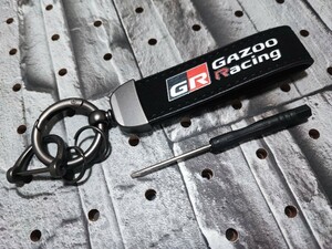 訳あり トヨタ GR GAZOO RACING スエード キーホルダー カラビナ■プリウス クラウン ハリアー アルファード アクア ヤリスクロス RAV4 86