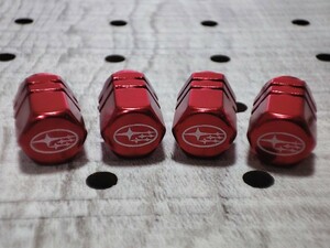 Subaru エアーBulbキャップ(大) 4P【レッド】Forester レグォーグ XV Imprezaスポーツ/G4 Legacy Outback BRZ WRX S4