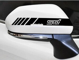 STI サイド ドアミラー ステッカー【ブラック】フォレスター レグォーグ XV インプレッサスポーツ/G4 レガシィアウトバック BRZ WRX S4