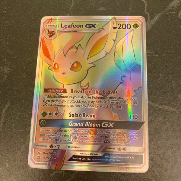 ポケモンカード Leafeon GX リーフィア　ソーラービーム　海外版　英語