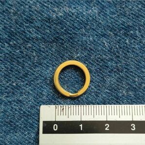 真鍮 Brass 二重リング １０個入 セット まとめて 平打 ゴールド Brass キーホルダー キーリング カラビナ パーツ【１５mm】の画像3