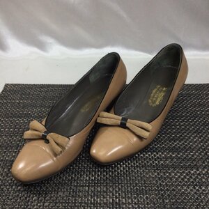 [ secondhand goods / in voice registration shop /TO] Ginza ... lady's low heel formal ribbon 24.5cm leather RS0201/0000