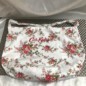 【現状品/インボイス登録店/KSH】Cath Kidston キャス キッドソン 花柄 コーティング トート ハンドバッグ ホワイト HA0226/0002